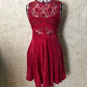 NWT Free People Fit and Flare Red Slip